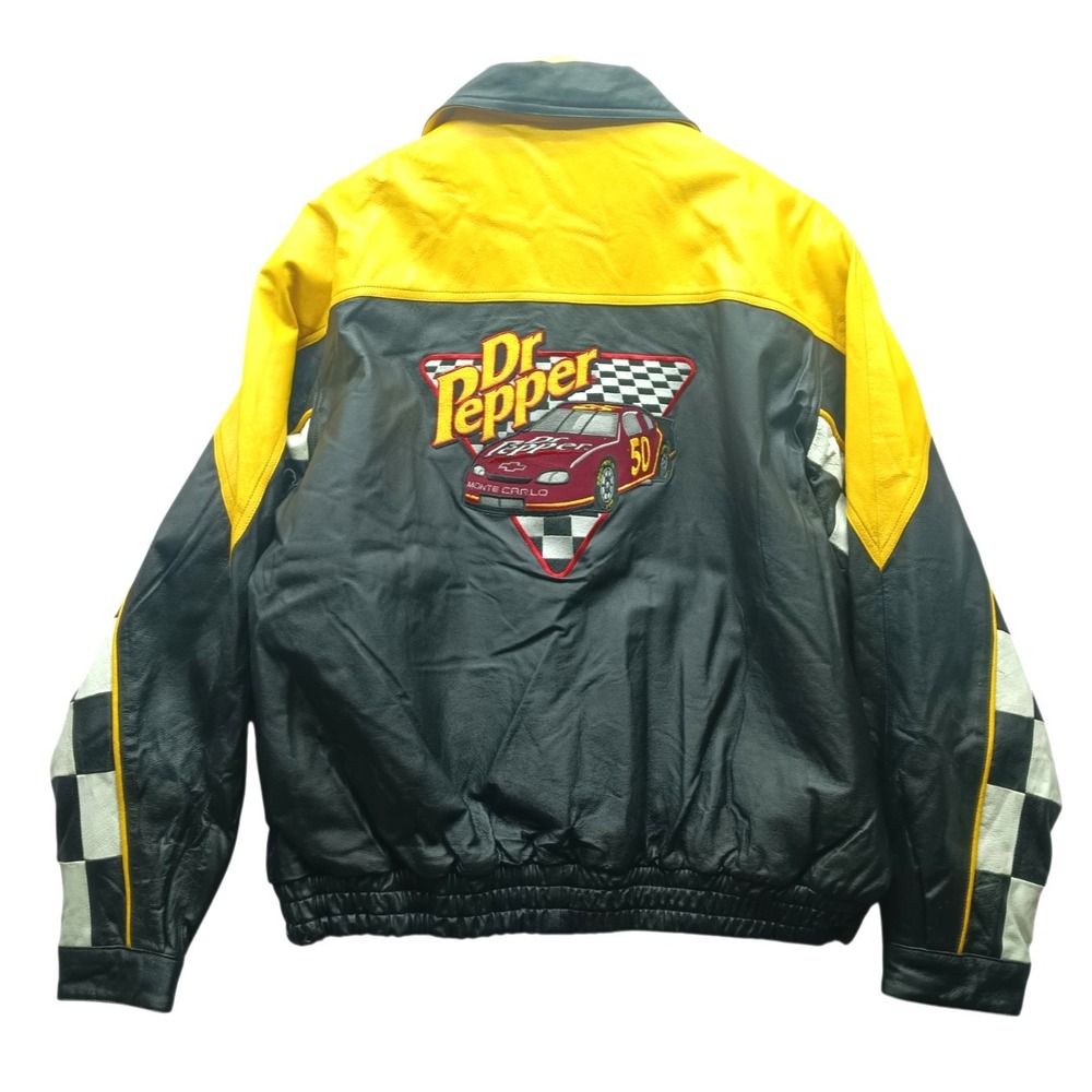 Dr Pepper Racing Leather Jacket XL Limited Edition 450/750 Burk's Bay NASCAR